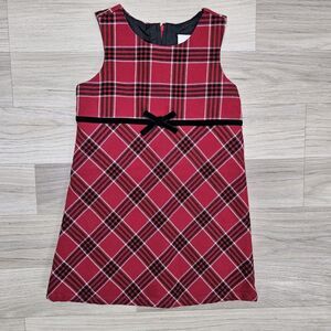 OLD NAVY Toddler Girl Red Plaid Cotton Holiday Christmas Dress Size 2T